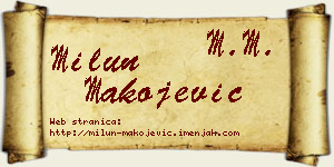 Milun Makojević vizit kartica